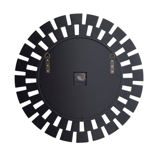 Silver MDF Glam Wall Clock, 24" x 2" x 24"